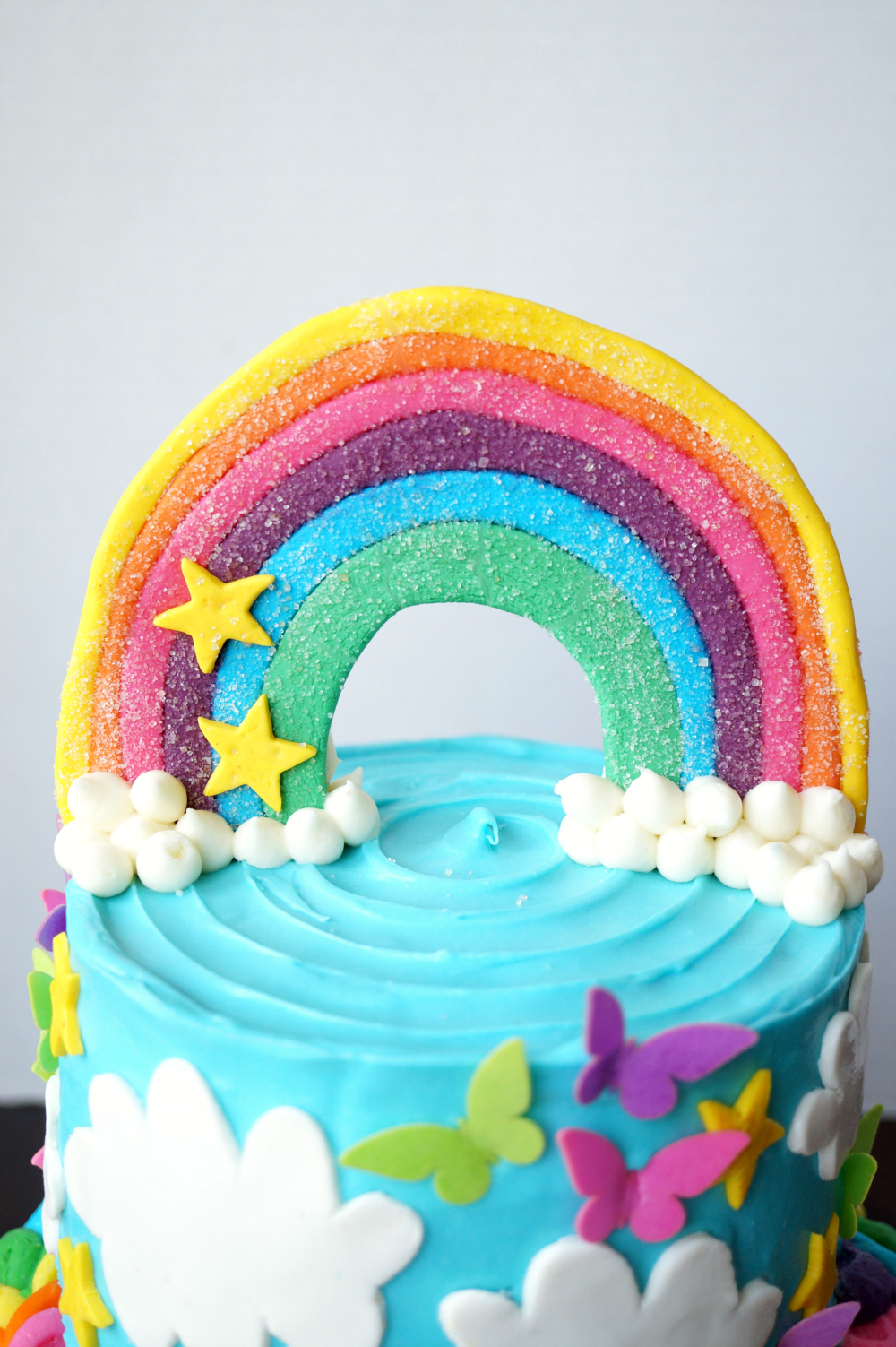 rainbow layered birthday cake | The Baking Fairy