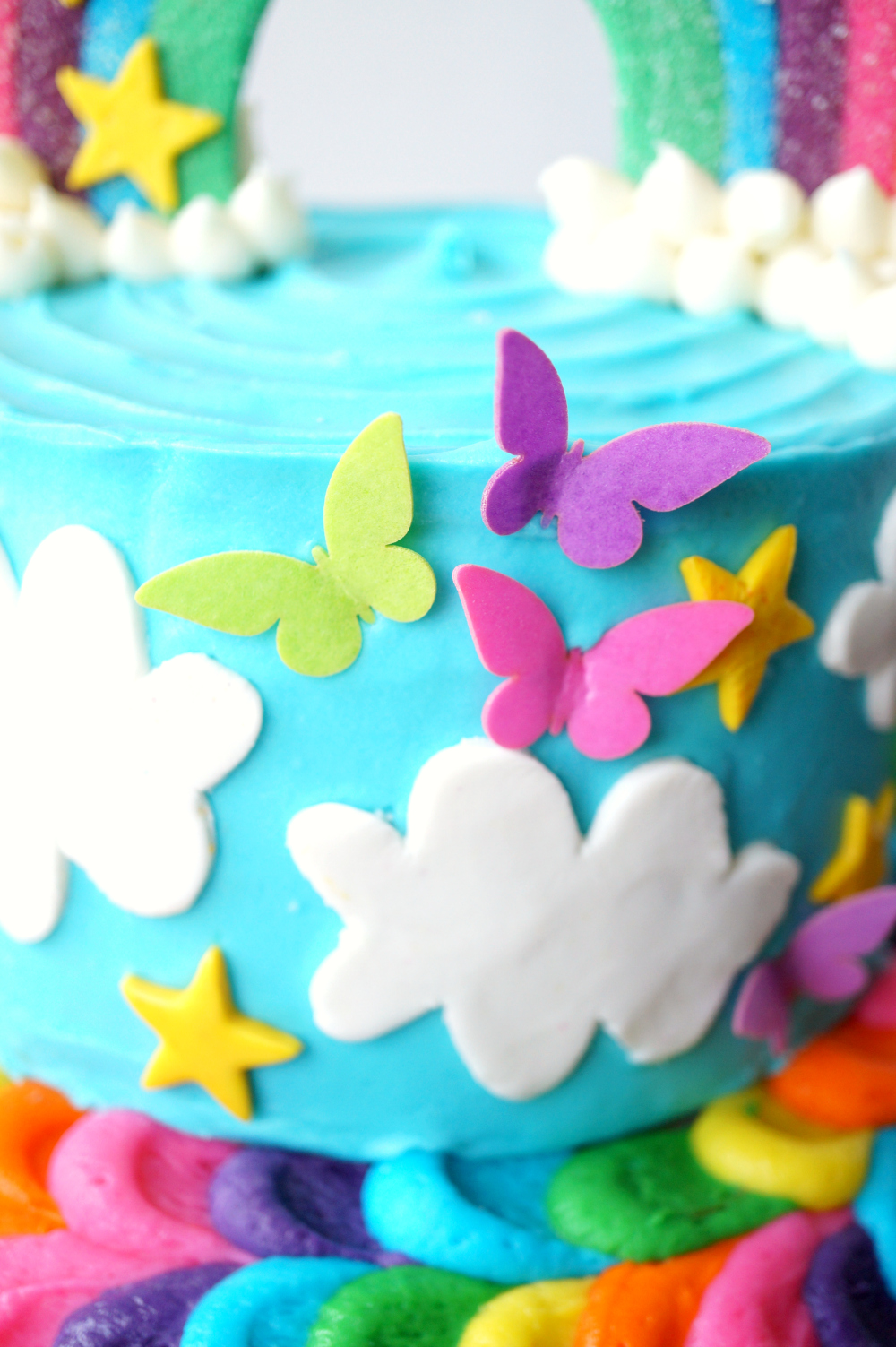 rainbow layered birthday cake | The Baking Fairy