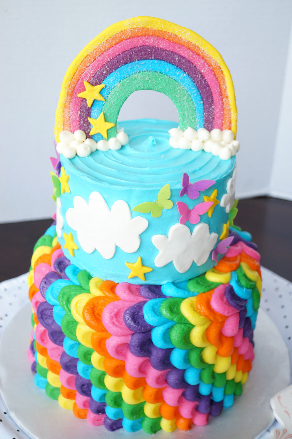 rainbow layered birthday cake | The Baking Fairy