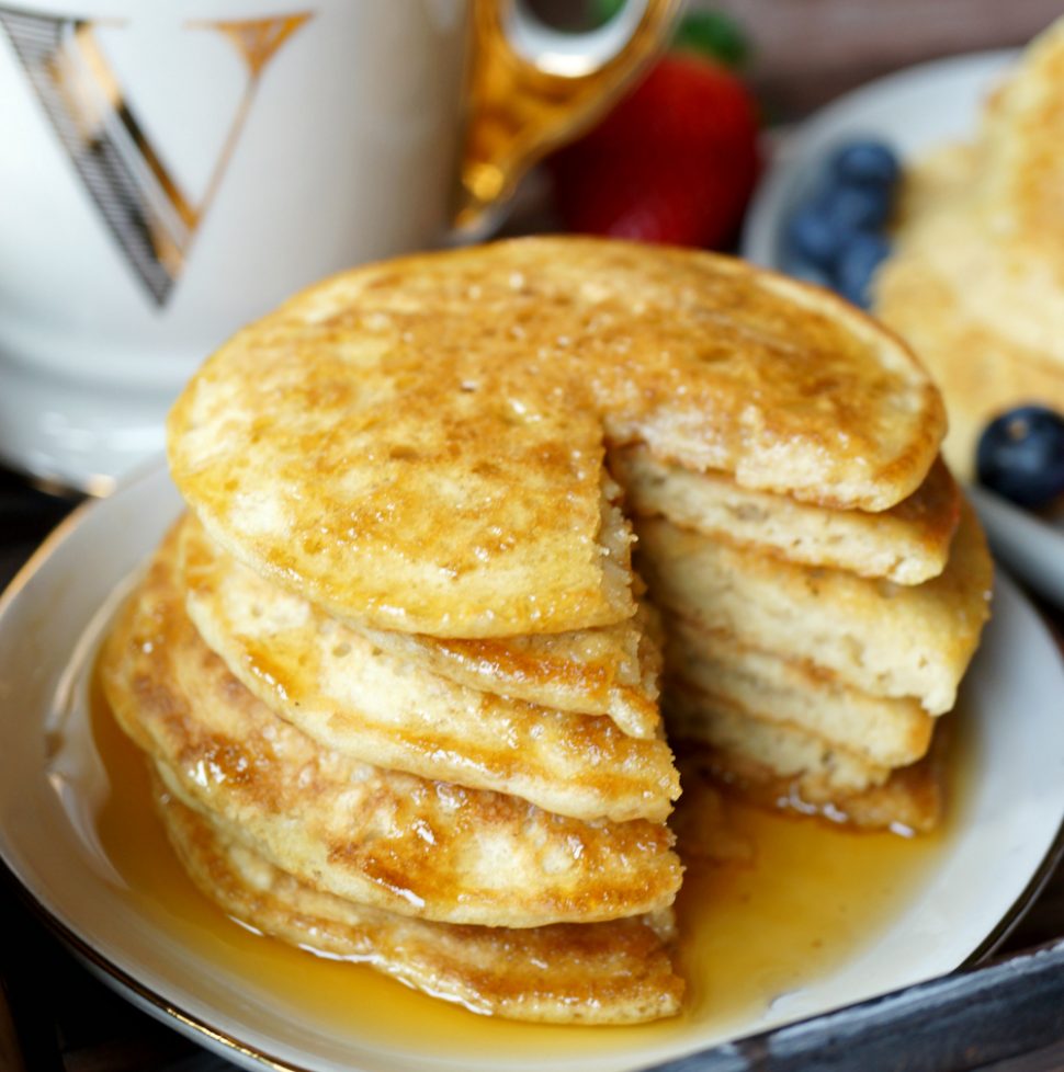 fluffy vegan buttermilk pancakes - The Baking Fairy