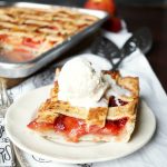 vegan strawberry, mango, and peach slab pie | The Baking Fairy