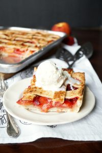 vegan strawberry, mango, and peach slab pie | The Baking Fairy