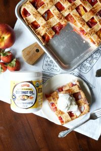 vegan strawberry, mango, and peach slab pie | The Baking Fairy