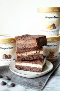 vegan brownie ice cream sandwiches | The Baking Fairy #AnIceCreamForThat #TheresAnIceCreamForThat #ad