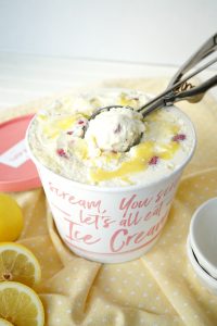 lemon curd raspberry homemade ice cream | The Baking Fairy