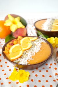 orange sunrise smoothie bowls | The Baking Fairy