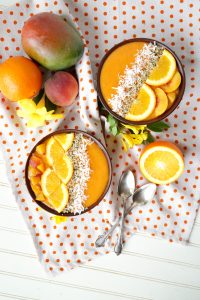 orange sunrise smoothie bowls | The Baking Fairy