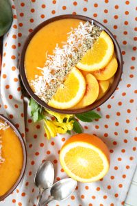 orange sunrise smoothie bowls | The Baking Fairy
