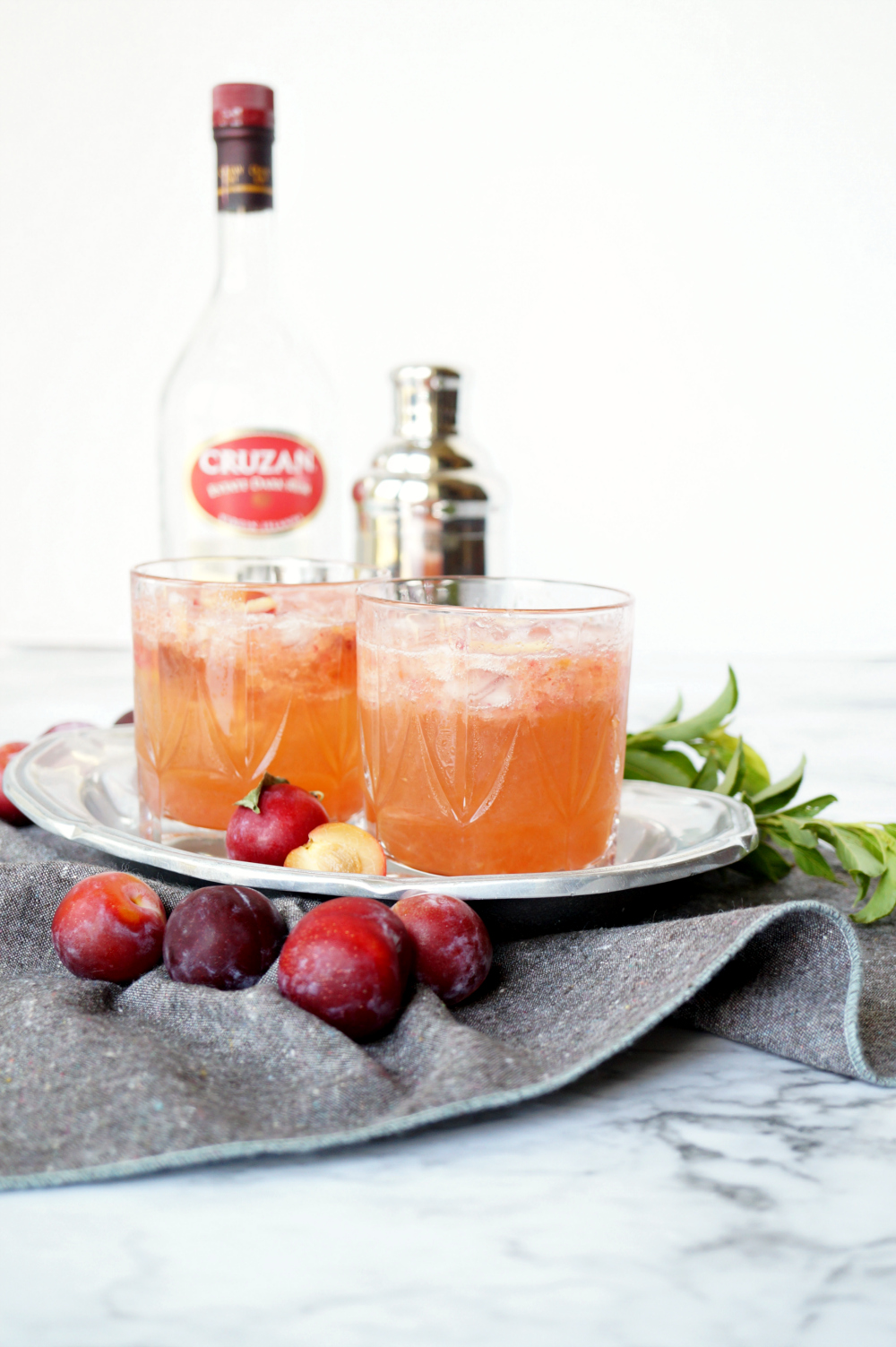 ginger rum plum smash cocktail | The Baking Fairy