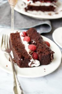 vegan dark chocolate raspberry shortcake loaf | The Baking Fairy