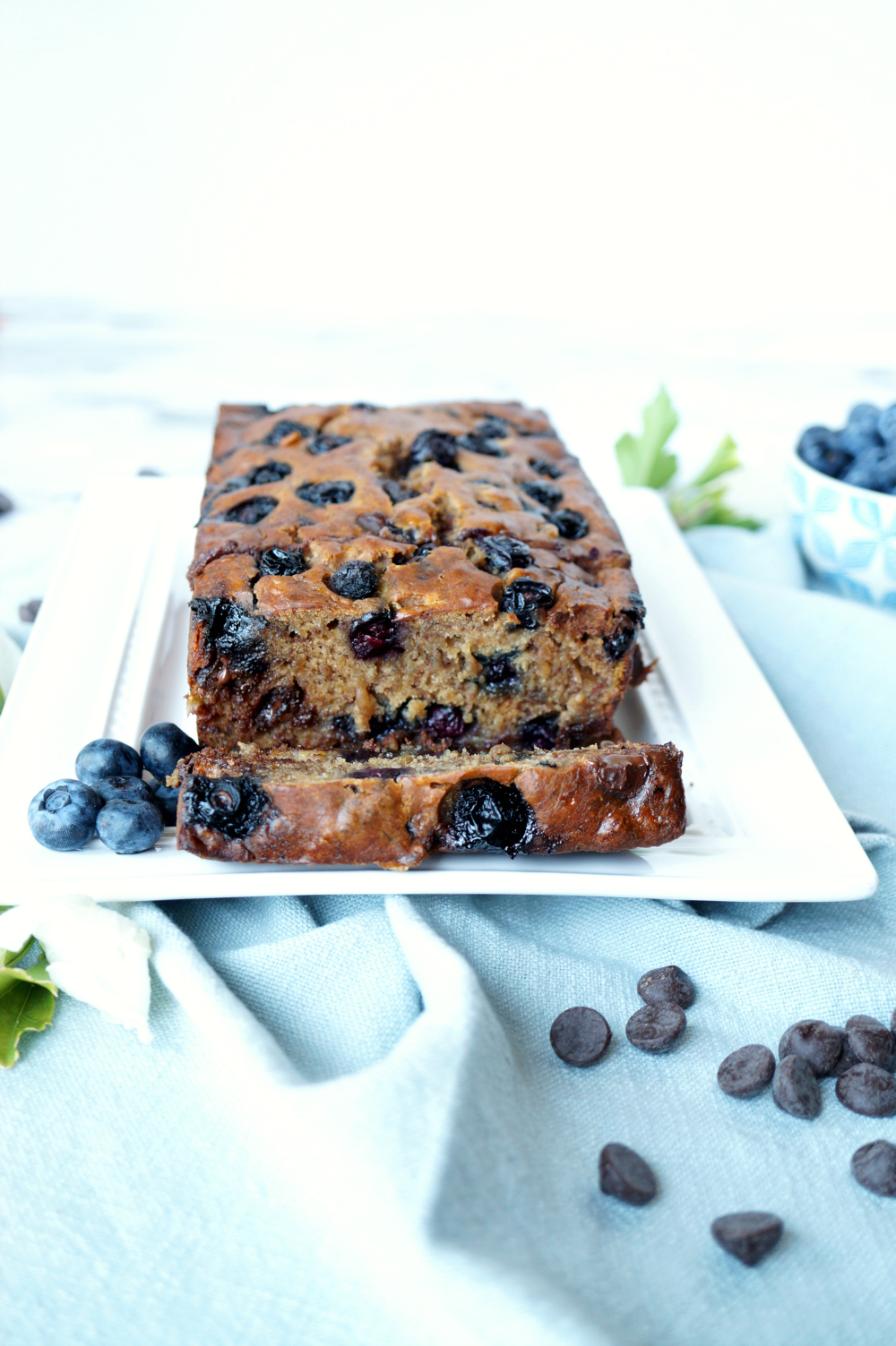 vegan blueberry chocolate chip banana bread | The Baking Fairy