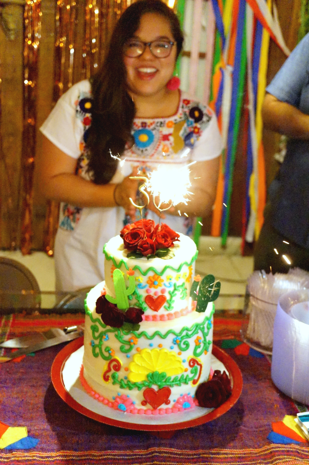 Mexican embroidery birthday cake | The Baking Fairy