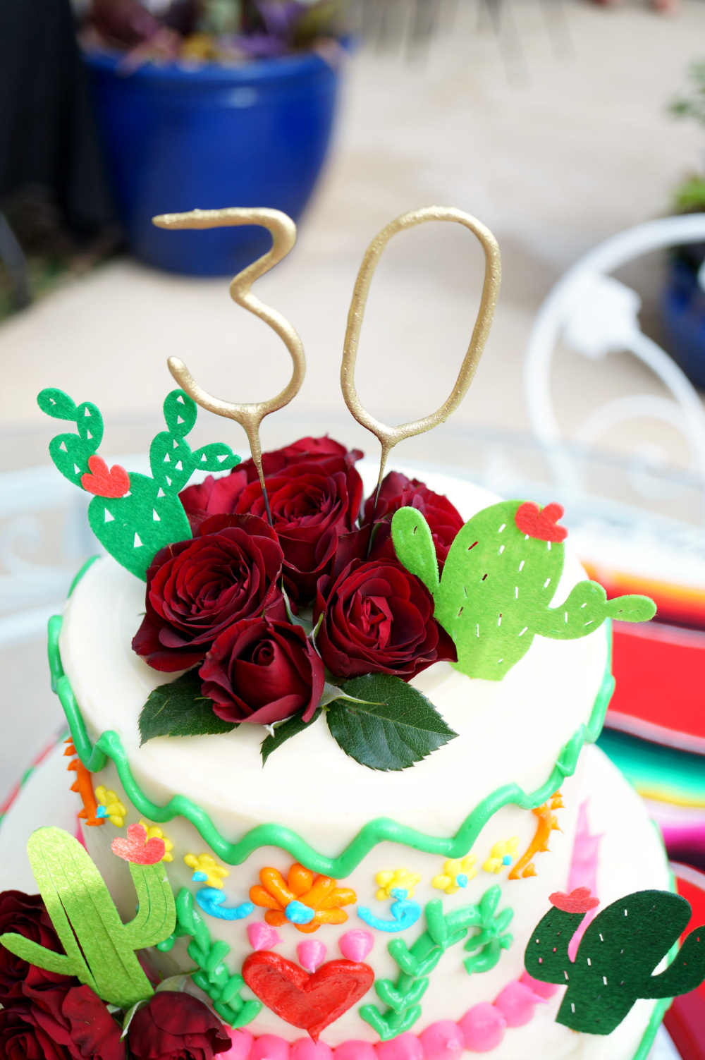 Mexican embroidery birthday cake | The Baking Fairy