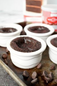 super easy vegan molten chocolate cakes {with cake mix!} | The Baking Fairy