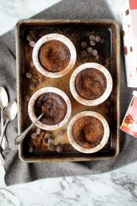 super easy vegan molten chocolate cakes {with cake mix!} | The Baking Fairy