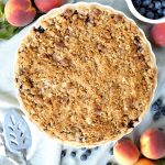 blueberry peach pie with pecan streusel | The Baking Fairy #FarmersMarketWeek