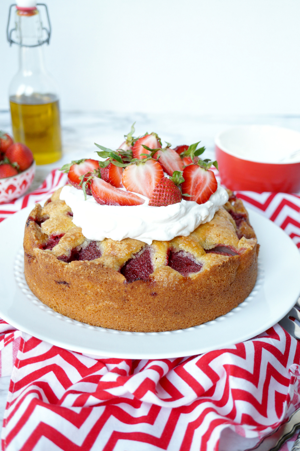 Strawberry Olive Oil Cake