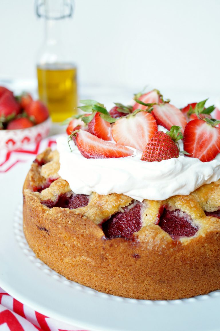 strawberry olive oil cake The Baking Fairy