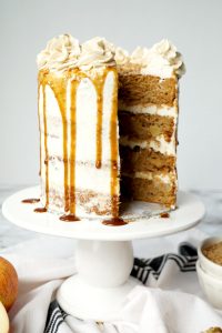 apple cinnamon layer cake with brown butter streusel #AppleWeek | The Baking Fairy