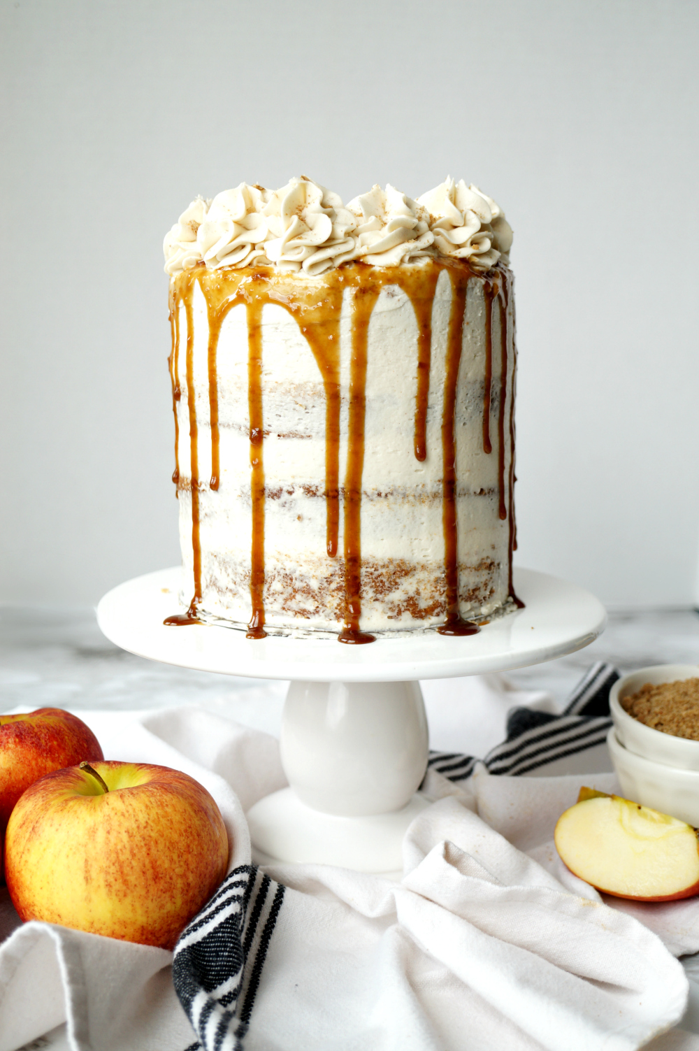 apple cinnamon layer cake with brown butter streusel #AppleWeek | The Baking Fairy