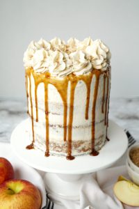 apple cinnamon layer cake with brown butter streusel #AppleWeek | The Baking Fairy