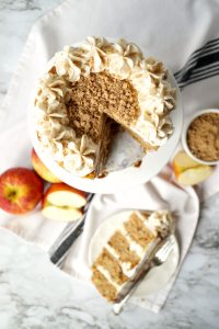 apple cinnamon layer cake with brown butter streusel #AppleWeek | The Baking Fairy