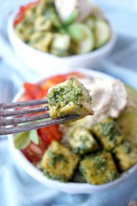 vegan pesto tofu buddha bowls | The Baking Fairy