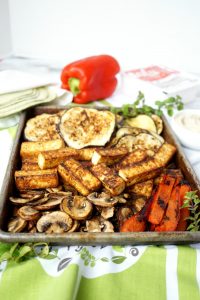 vegan grilled veggie & tofu wraps with hummus | The Baking Fairy