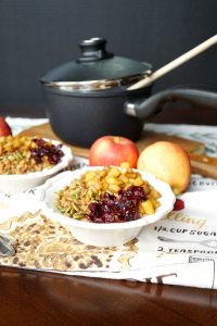 caramelized apple wheatberry porridge with cranberries and pepitas #AppleWeek | The Baking Fairy