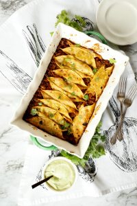 vegan breakfast enchiladas with avocado cashew cream | The Baking Fairy