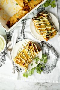 vegan breakfast enchiladas with avocado cashew cream | The Baking Fairy