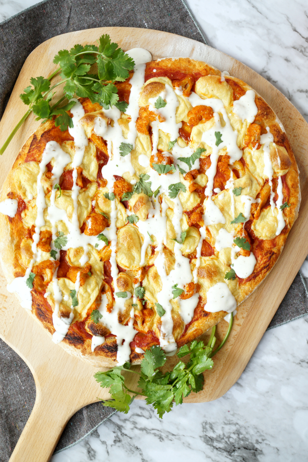 vegan buffalo cauliflower pizza | The Baking Fairy