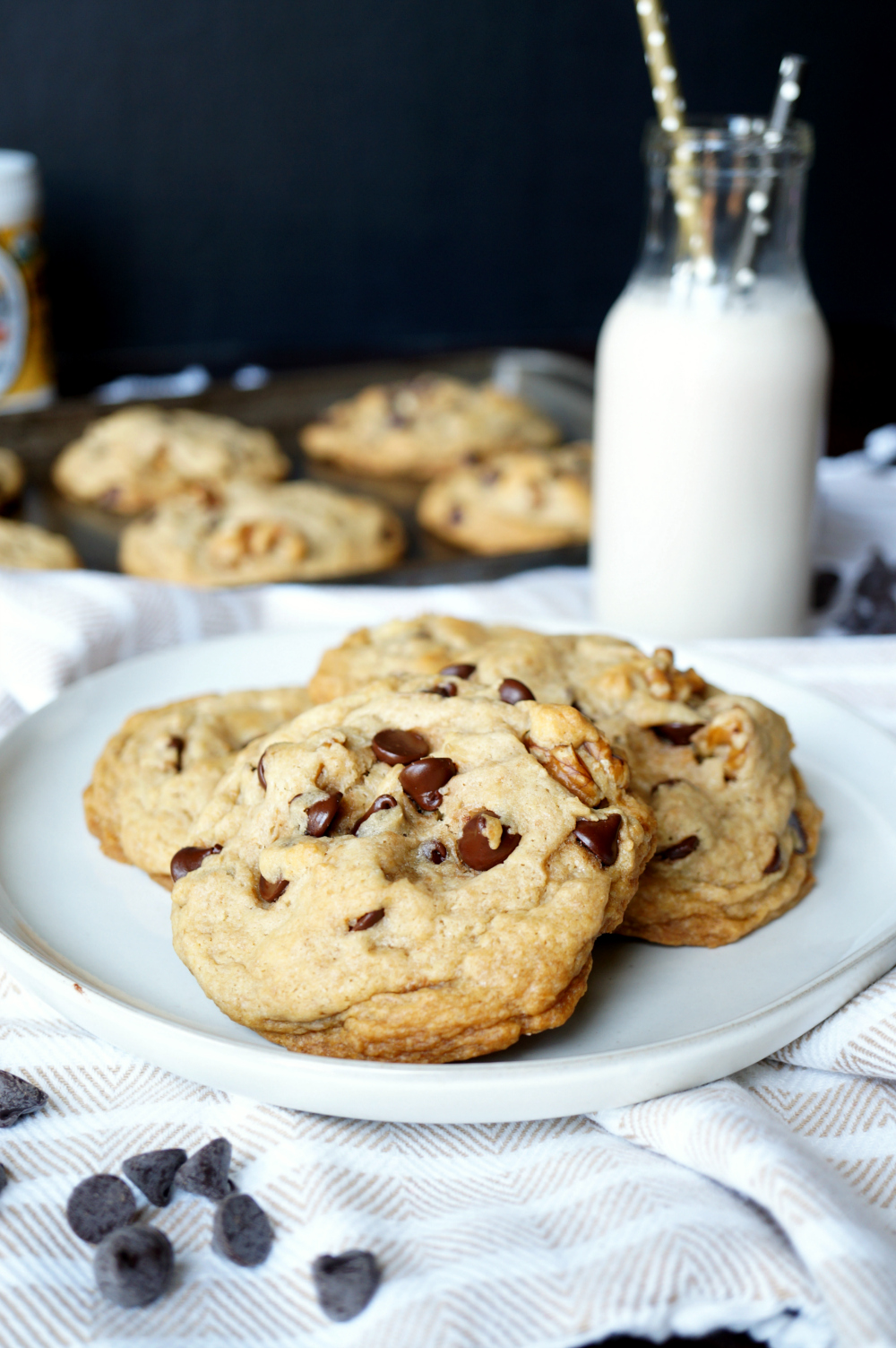 vegan Levain chocolate chip walnut cookies | The Baking Fairy #Choctoberfest