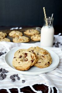 vegan Levain chocolate chip walnut cookies | The Baking Fairy #Choctoberfest