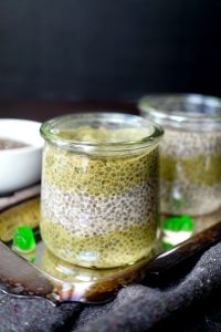 frog eggs matcha chia pudding | The Baking Fairy #HalloweenBreakfast