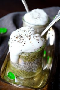 frog eggs matcha chia pudding | The Baking Fairy #HalloweenBreakfast