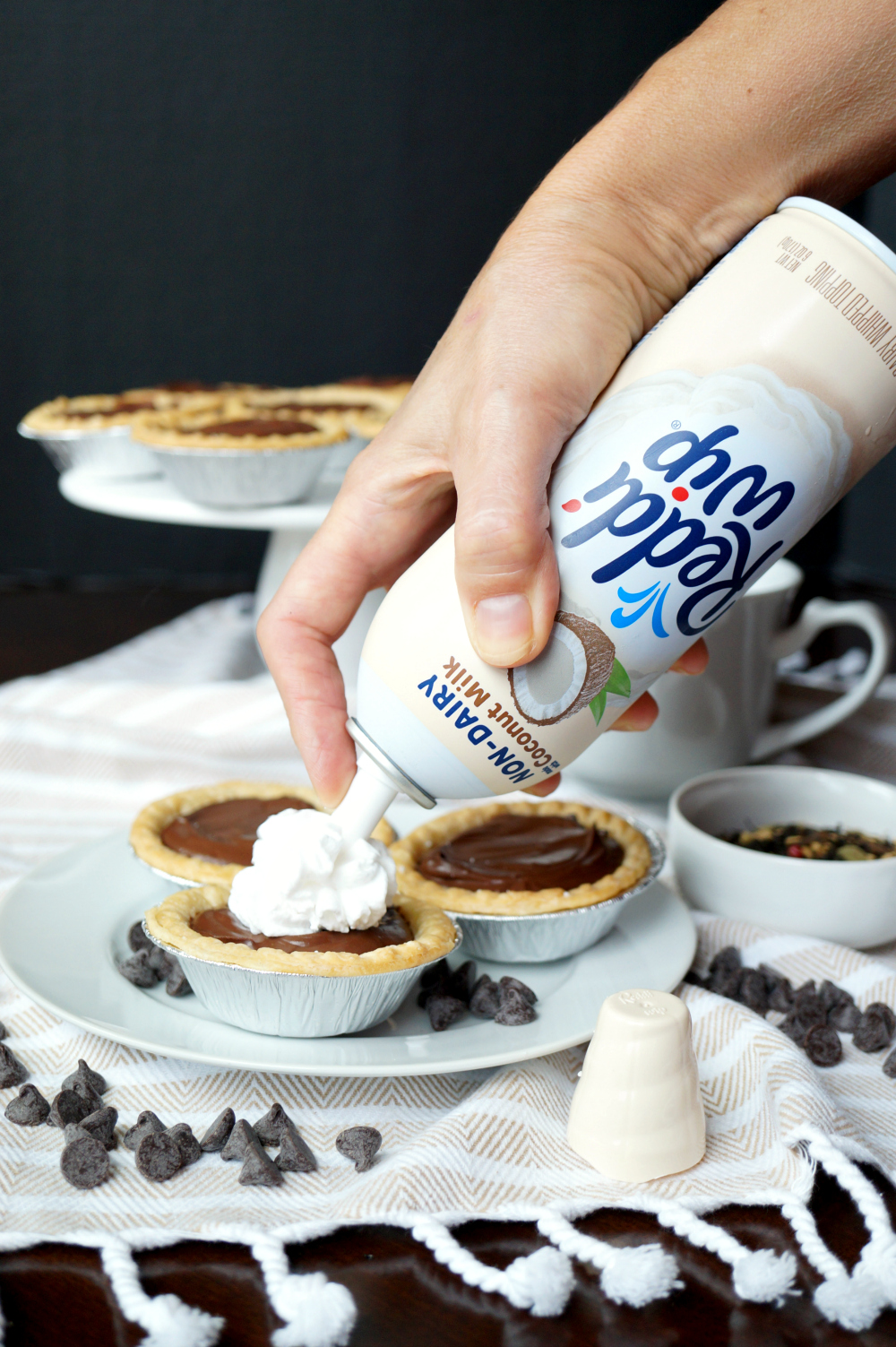 vegan mini chocolate chai pies | The Baking Fairy #ReddiForNonDairy #ad