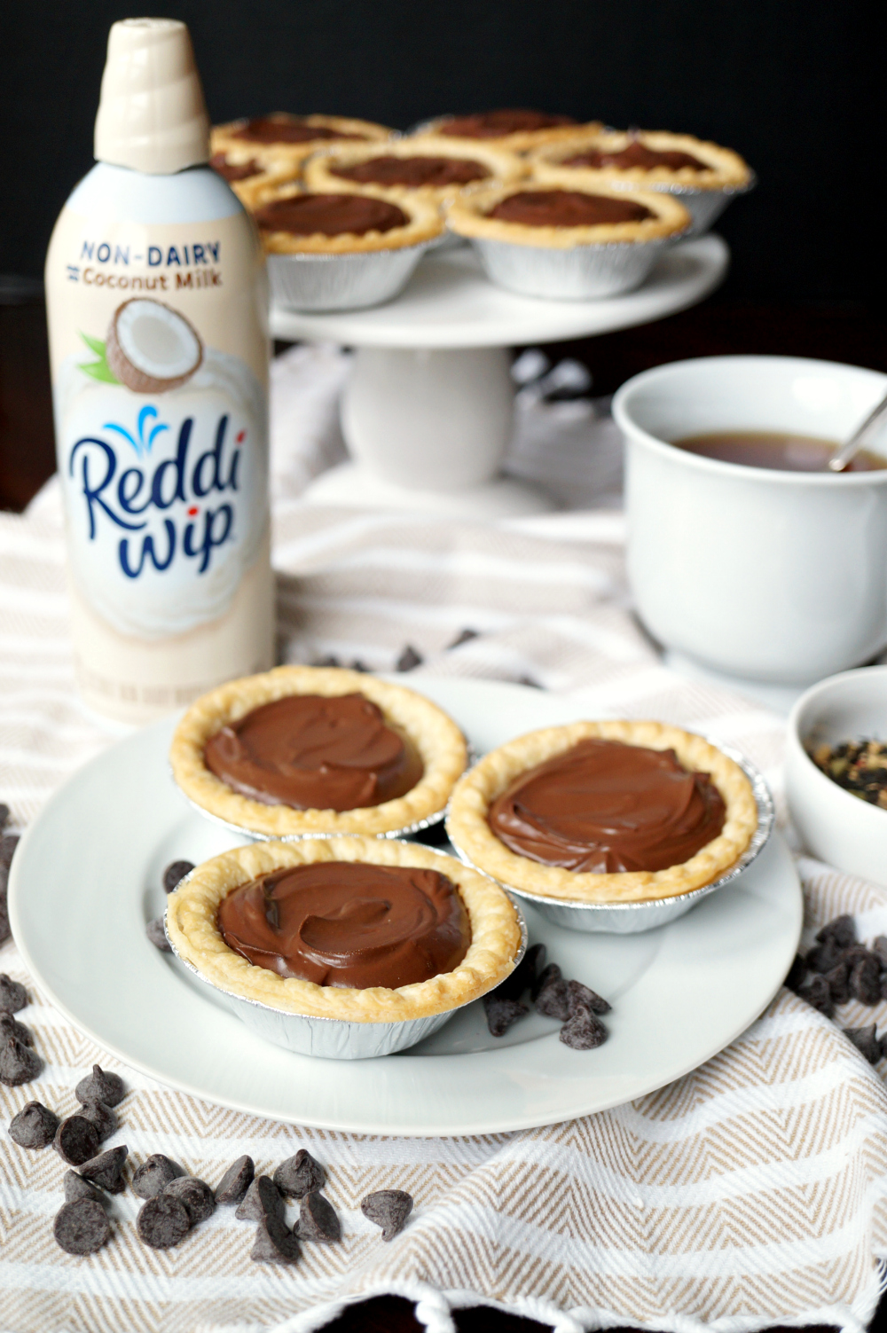 vegan mini chocolate chai pies | The Baking Fairy #ReddiForNonDairy #ad