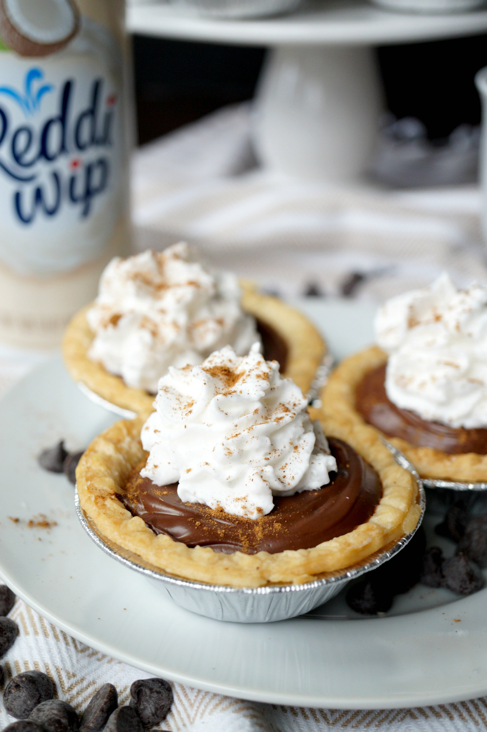 vegan mini chocolate chai pies | The Baking Fairy #ReddiForNonDairy #ad