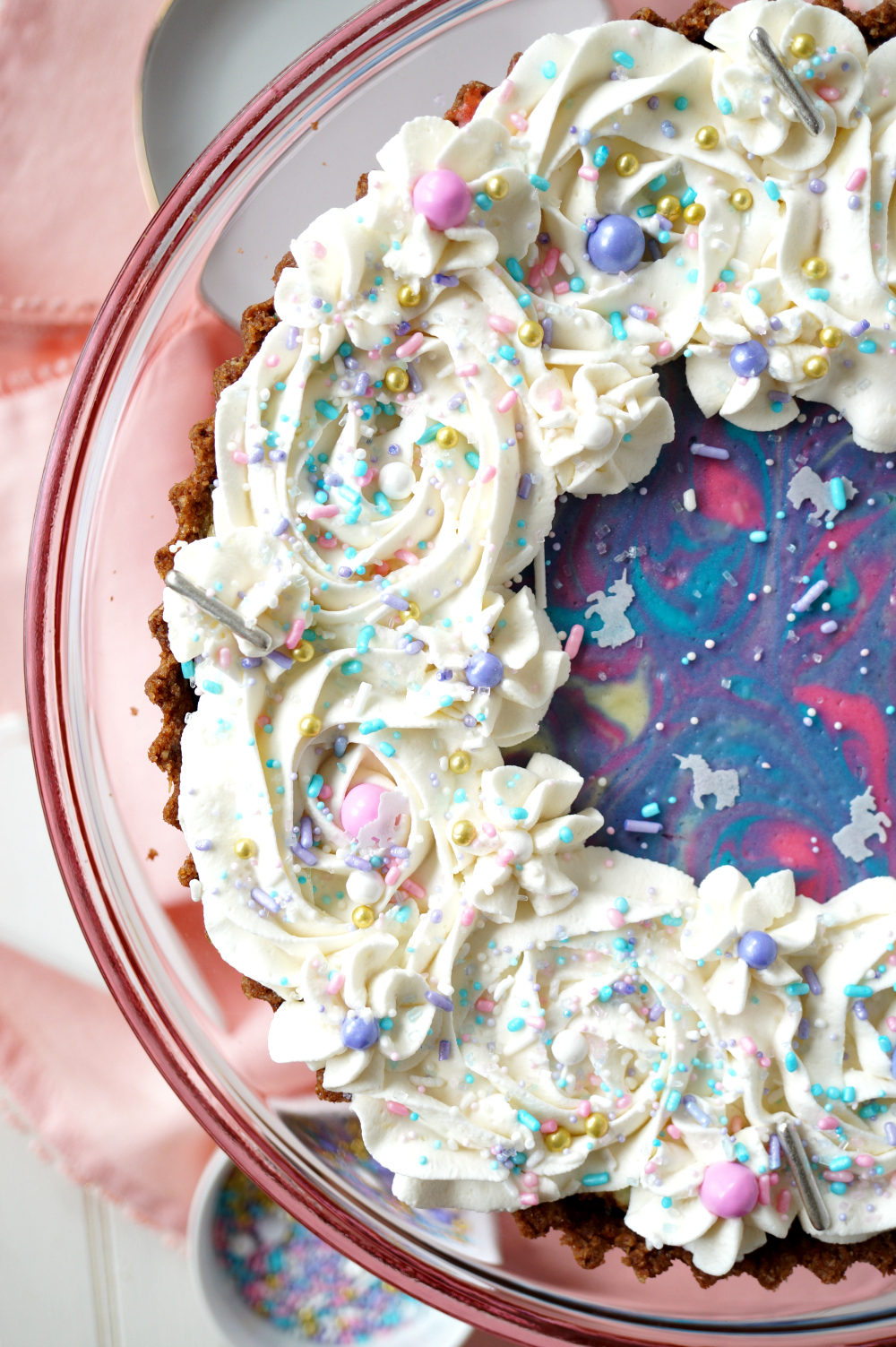 white chocolate unicorn cheesecake | The Baking Fairy