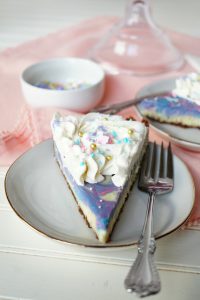 white chocolate unicorn cheesecake | The Baking Fairy #Choctoberfest