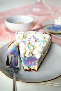 white chocolate unicorn cheesecake | The Baking Fairy #Choctoberfest