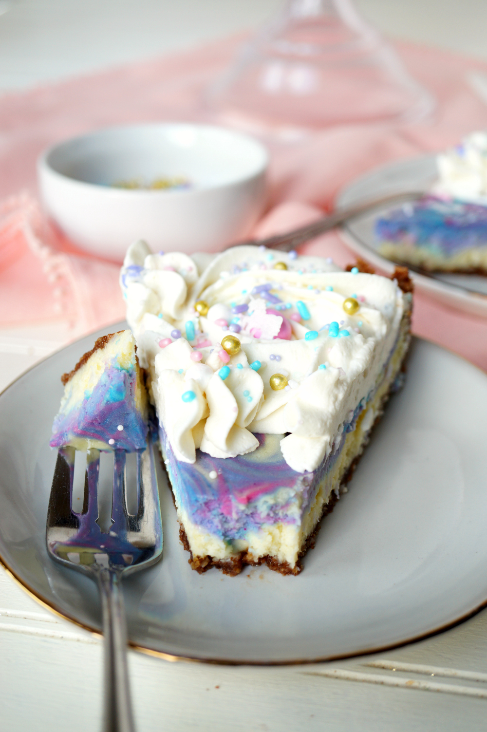 white chocolate unicorn cheesecake | The Baking Fairy