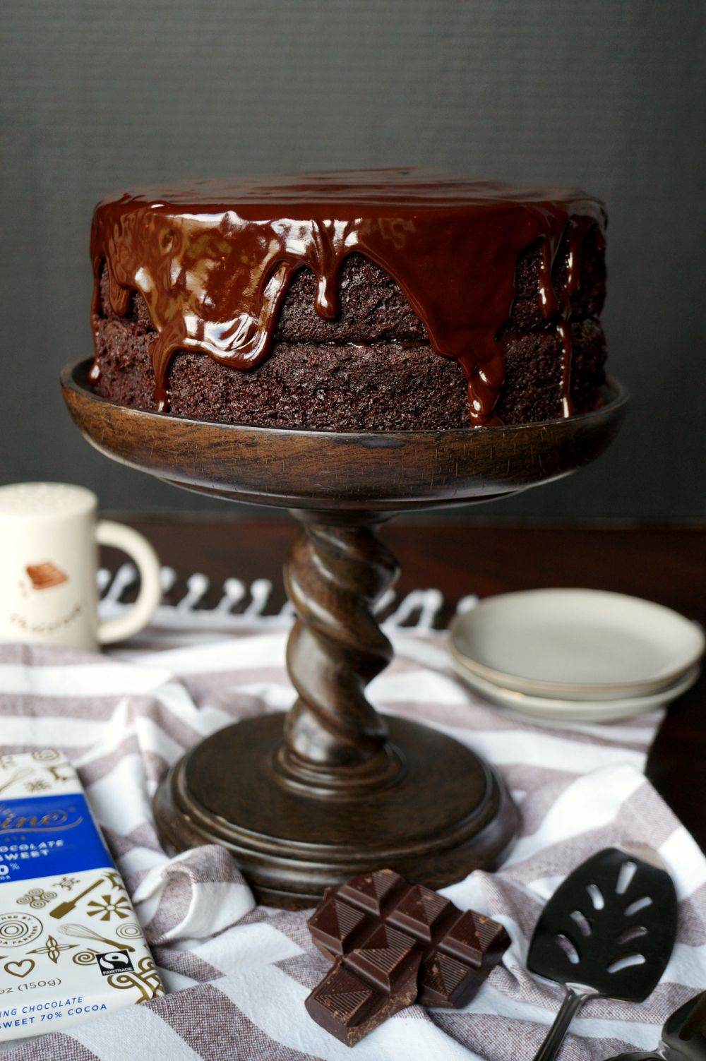 vegan dark chocolate Sacher torte - The Baking Fairy