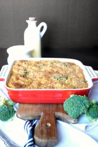 vegan broccoli cheese casserole | The Baking Fairy #HolidaySideDishes