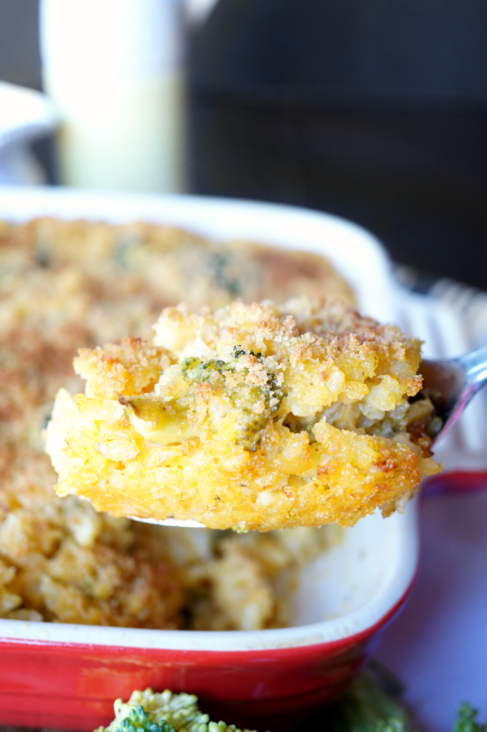 vegan broccoli cheese casserole | The Baking Fairy #HolidaySideDishes