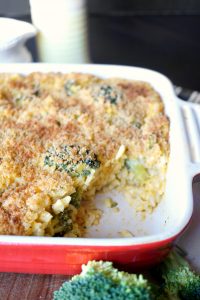 vegan broccoli cheese casserole | The Baking Fairy #HolidaySideDishes