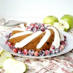 vegan cranberry apple bundt cake with cream cheese frosting | The Baking Fairy