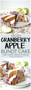 vegan cranberry apple bundt cake with cream cheese frosting | The Baking Fairy