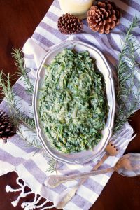 vegan creamed greens {spinach, kale, and chard} | The Baking Fairy #HolidaySideDishes